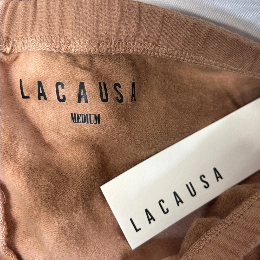 LACAUSA Earthy brown stretchy jogger cotton spandex  Tie-Dye Pants - Picture 8 of 9